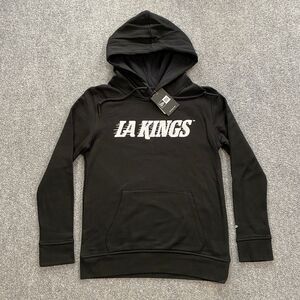 Los Angeles LA Kings Wordmark Logo New Era Hoodie Womens Small Black NHL Hockey